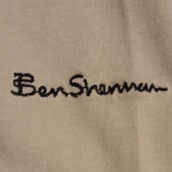 Ben Sherman Retro Deconstructed Long Sleeve Pullover Shirt men L tan blue logo - Picture 4 of 7
